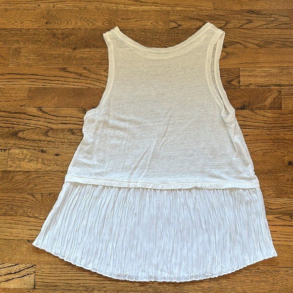 Generation Love L white linen tank with polyester details - Picture 3 of 4
